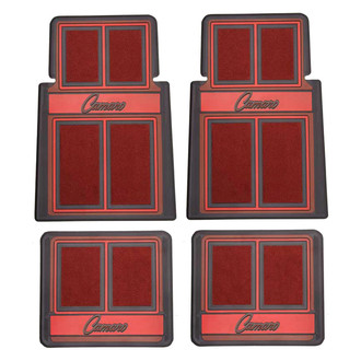 OER® - 1st & 2nd Row Red/Black Carpet Floor Mat Set