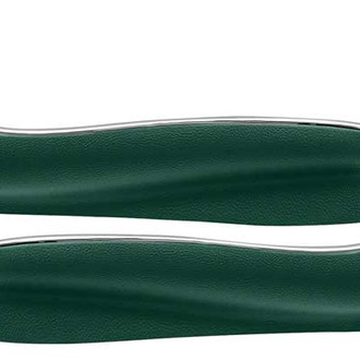 OER® - Strato Bucket Seat Side Panel Apron Covers with Mylar Chrome Trim, Dark Green ABS