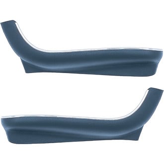 OER® - Strato Bucket Seat Side Panel Apron Covers with Mylar Chrome Trim, Medium Blue ABS