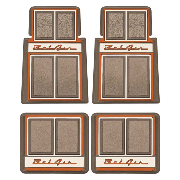 OER® - Brown/Copper/Beige Floor Mats with Bel Air Script Logo