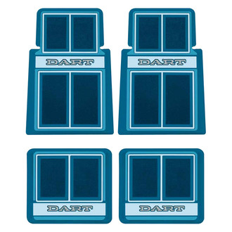 OER® - 1st & 2nd Row Blue Carpet Floor Mat Set