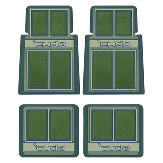 OER® - 1st & 2nd Row Green Carpet Floor Mat Set