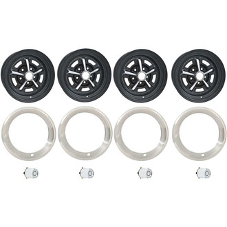 OER® - Magnum 500 Road Chrome Center And Satin Black Powder Coated Steel Factory Wheel