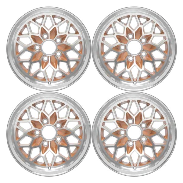OER® - 15 x 8 Silver with Gold Inserts Alloy Factory Wheel Set