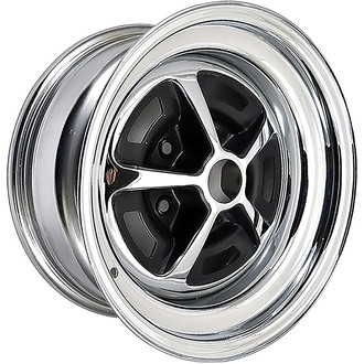 OER® - 5 Spoke SS Chrome with Matte Black Accents 14x7 Steel Factory Wheel