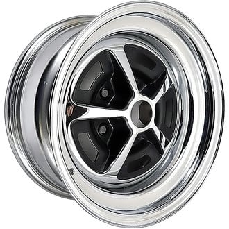 OER® - 5 Spoke SS Chrome with Matte Black Accents 15x7 Steel Factory Wheel