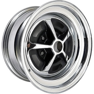 OER® - 5 Spoke SS Chrome with Matte Black Accents 15x8 Steel Factory Wheel