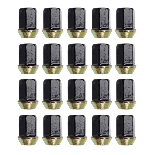 OER® - Black Cone Seat Flat Top Capped Lug Nuts