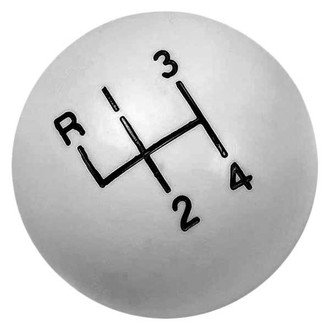OER® - Manual Round Style 4-Speed Pattern White Shift Knob with 5/16"-18 SAE Thread