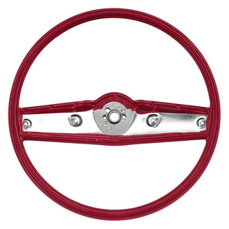 OER® - 2-Spoke Standard Style Steering Wheel with Red Grip