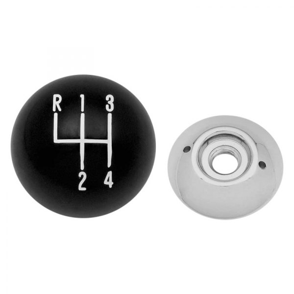 OER® - Manual Round Style 4-Speed Pattern Black Shift Knob with 3/8"-16 Thread
