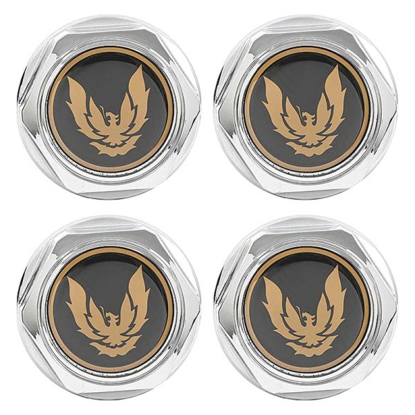 OER® - Chrome Wheel Center Caps With Late Gold Bird Logo