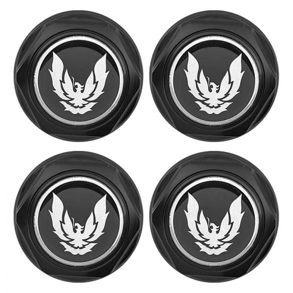 OER® - Flat Black Wheel Center Caps With Late Silver Bird Logo