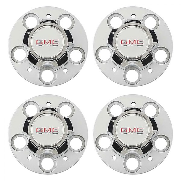 OER® - Chrome Wheel Center Caps With Red GMC Logo