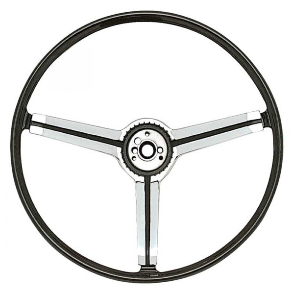 OER® - 3-Spoke Deluxe Black Steering Wheel with Chrome Insert
