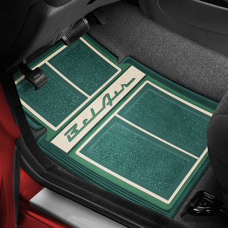 OER® - 1st & 2nd Row Dark Green/Green/Ivory Carpet Floor Mats with Bel Air Script Logo