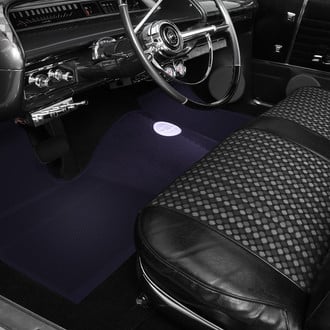 OER® - 1st & 2nd Row Dark Blue Rubber Floor Mat Set