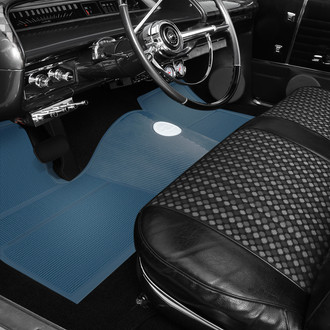 OER® - 1st & 2nd Row Light Blue Rubber Floor Mat Set