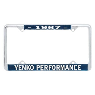 OER® - Blue / Chrome License Plate Frame with White 1967 Yenko™ Performance