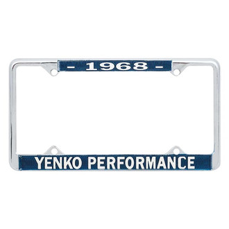 OER® - Blue / Chrome License Plate Frame with White 1968 Yenko™ Performance