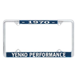 OER® - Blue / Chrome License Plate Frame with White 1970 Yenko™ Performance