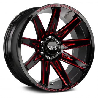 OFF-ROAD MONSTER® - M25 Gloss Black with Red Milled Accents