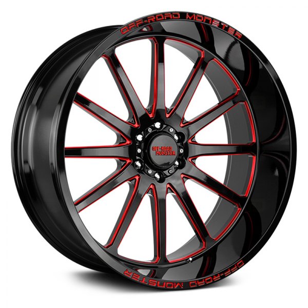 OFF-ROAD MONSTER® - M26 Gloss Black with Candy Red Milled Accents