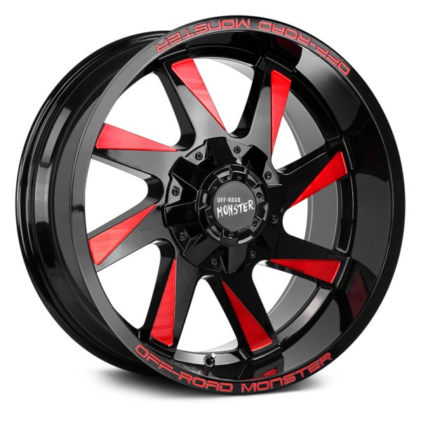 OFF-ROAD MONSTER® - M80 Gloss Black with Candy Red Milled Accents