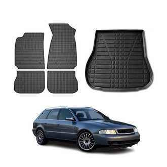 OMAC® - Classic 1st, 2nd Row & Cargo Black Floor Mat and Cargo Liner Set