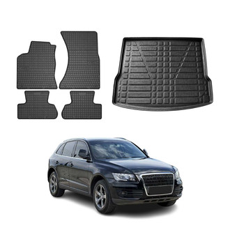 OMAC® - Classic 1st, 2nd Row & Cargo Black Floor Mat and Cargo Liner Set