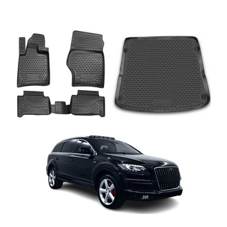 OMAC® - Classic 1st, 2nd Row & Cargo Black Floor Mat and Cargo Liner Set