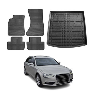 OMAC® - Classic 1st, 2nd Row & Cargo Black Floor Mat and Cargo Liner Set