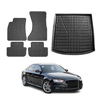 OMAC® - Classic 1st, 2nd Row & Cargo Black Floor Mat and Cargo Liner Set