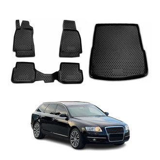 OMAC® - Classic 1st, 2nd Row & Cargo Black Floor Mat and Cargo Liner Set