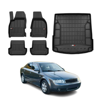 OMAC® - Premium 1st, 2nd Row & Cargo Black Floor Mat and Cargo Liner Set
