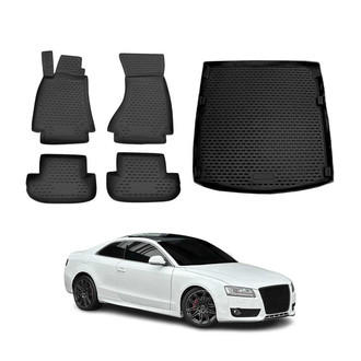 OMAC® - Classic 1st, 2nd Row & Cargo Black Floor Mat and Cargo Liner Set