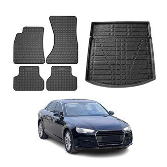 OMAC® - Classic 1st, 2nd Row & Cargo Black Floor Mat and Cargo Liner Set