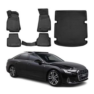 OMAC® - Classic 1st, 2nd Row & Cargo Black Floor Mat and Cargo Liner Set