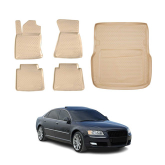 OMAC® - Classic 1st, 2nd Row & Cargo Beige Floor Mat and Cargo Liner Set