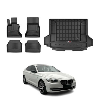 OMAC® - Premium 1st, 2nd Row & Cargo Black Floor Mat and Cargo Liner Set
