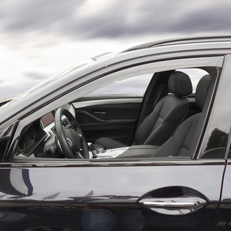 OMAC® - In-Channel Black Smoke Front Window Visor Vent Rain Guard Deflector