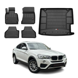 OMAC® - Premium 1st, 2nd Row & Cargo Black Floor Mat and Cargo Liner Set