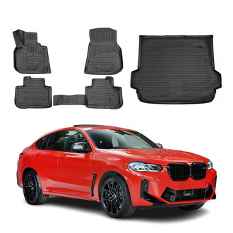 OMAC® - Classic 1st, 2nd Row & Cargo Black Floor Mat and Cargo Liner Set
