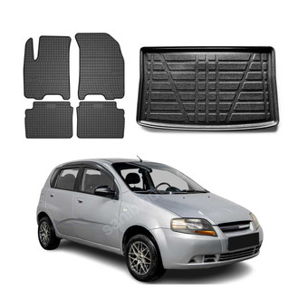 OMAC® - Classic 1st, 2nd Row & Cargo Black Floor Mat and Cargo Liner Set