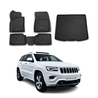 OMAC® - Classic 1st, 2nd Row & Cargo Black Floor Mat and Cargo Liner Set