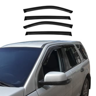OMAC® - Tape-On Black Smoke Front and Rear Tape-On Window Visor Vent Rain Guard Deflector