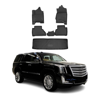 OMAC® - Classic 1st, 2nd Row & Cargo Black Floor Mat and Cargo Liner Set