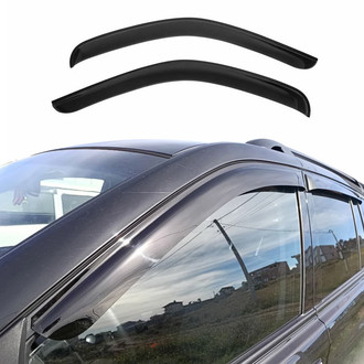 OMAC® - Tape-On Black Smoke Front Window Visor Vent Rain Guard Deflector