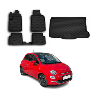 OMAC® - Classic 1st, 2nd Row & Cargo Black Floor Mat and Cargo Liner Set