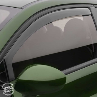 OMAC® - In-Channel Black Smoke Front Window Visor Vent Rain Guard Deflector